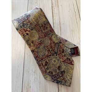 Bachrach Tie 100% Silk Necktie Made In Italy Paisley EUC 58”